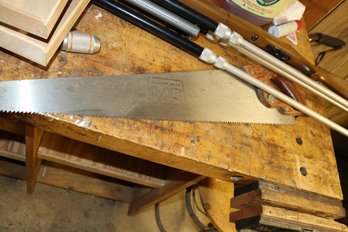 Vintage Millers Falls Steel Hand Saw With Wooden Handle