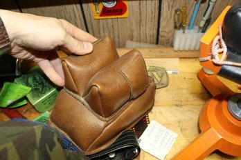 Leather Rabbit Ear Benchrest Rear Rifle Support Shooting Bag