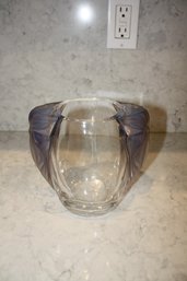 Mint Condition Rare Stunning Vintage Art Deco Lalique Clematites Amethyst Crystal Vase 7 Inches Tall