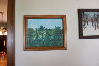 Impressionist Forest Landscape Oil Painting Framed Canvas Artwork