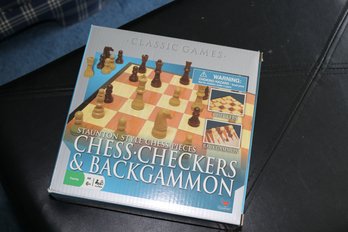 Cardinal Classic Games Chess, Checkers & Backgammon 3-in-1 Set