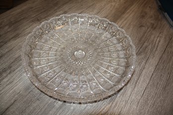 11 Inch Bohemian Cut Crystal Serving Tray