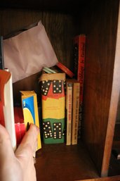 Vintage Halsam Dominoes Set With Cribbage And Game Guide