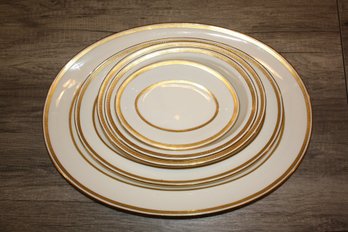 Antique Circa 1910s Tiffany And Co Minton Gold Ultra Rare Serving Pieces Lot Of 5