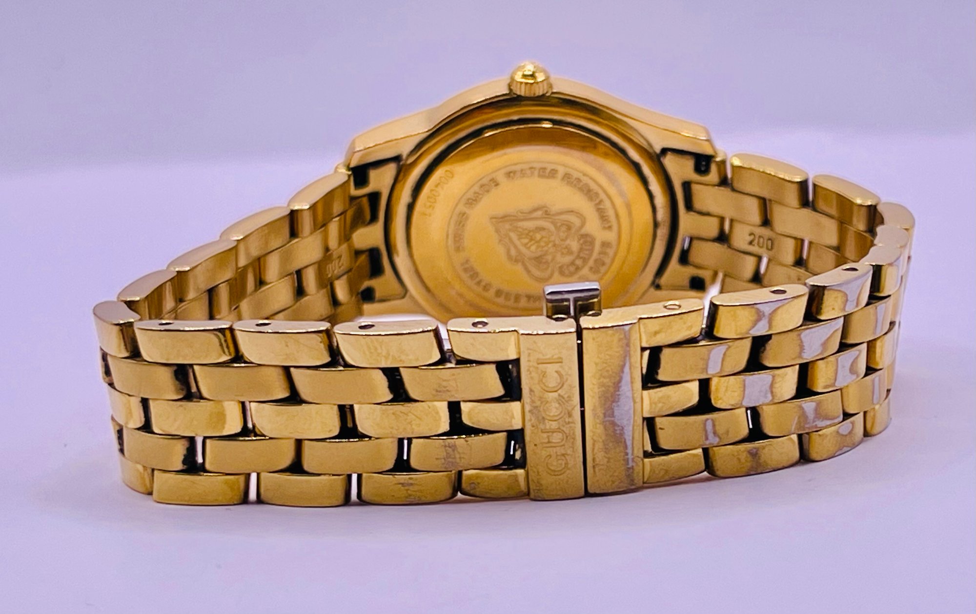Vintage GUCCI Stainless Steel Diamond 5400L Quartz Watch 