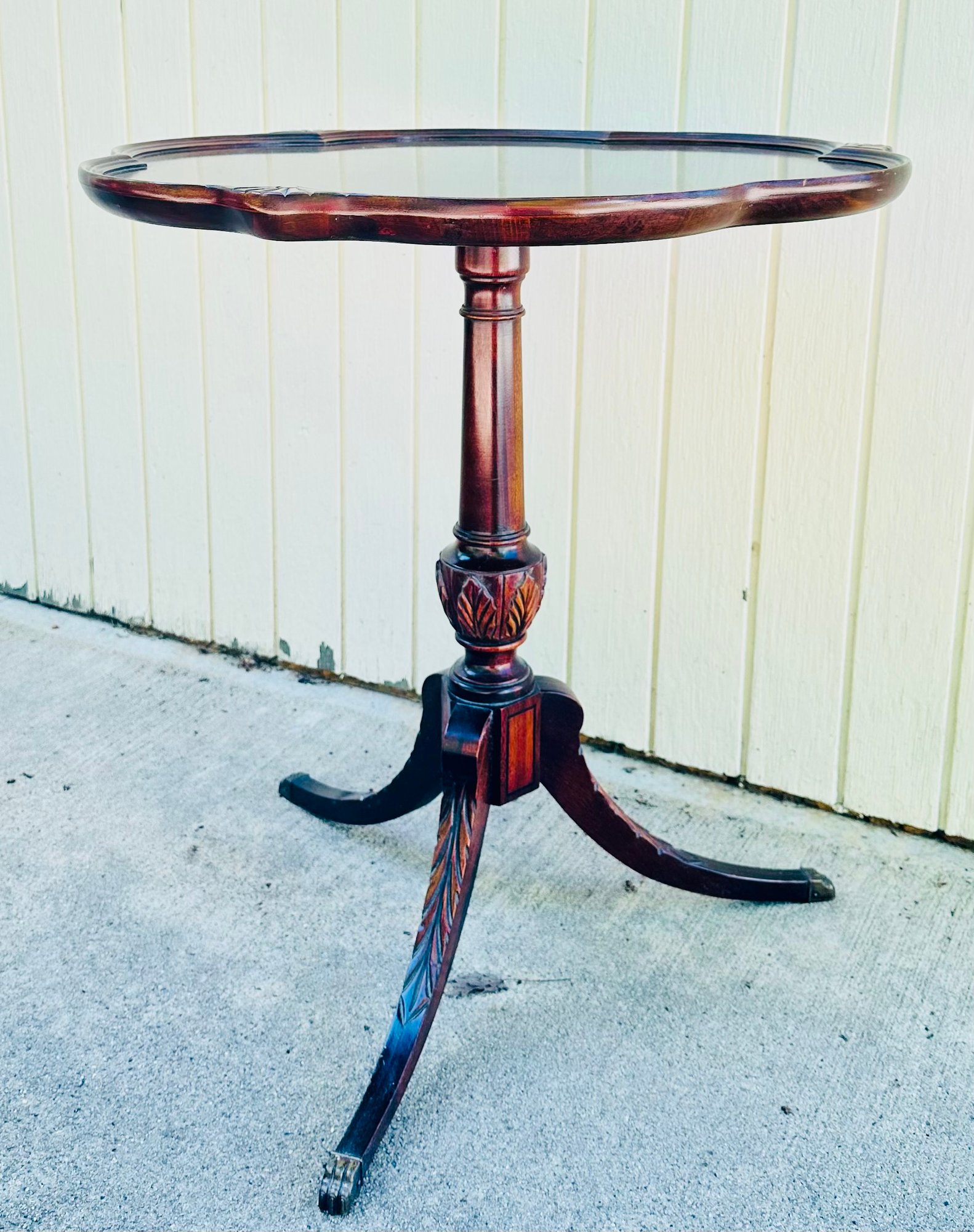 Vintage Fancy Mersman 7241 Mahogany Pie Crust Table With Metal Feet ...