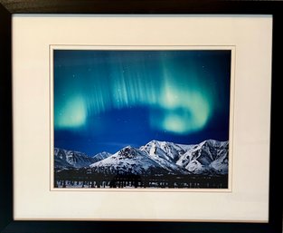 Framed Photograph Of Aurora Borealis