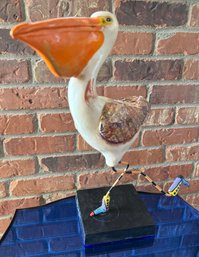 Pelican Flight Of Fancy Ceramic Sculpture By Artist Steve McGovney