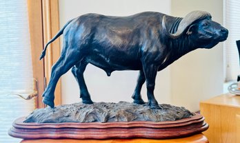 Cape Buffalo Bronze Sculpture Created By American Artist Stephen LeBlanc