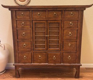 Asian-inspired Wooden Apothecary Chest