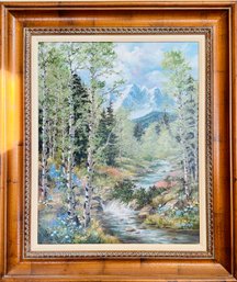 Melinda Nemechek Rocky Mountain Landscape Framed Oil On Canvas -signed And Numbered 16/50
