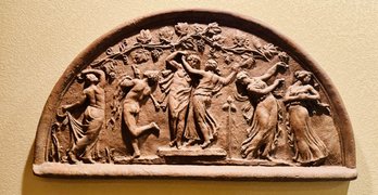 Ornate Relief In Plaster Of A Dancing Greek Scene