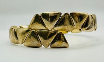 Sterling Silver Cuff Bracelet In The Style Of Vhernier Freccia