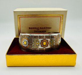 Vintage Reed & Barton Damascene Cuff Bracelet With Box