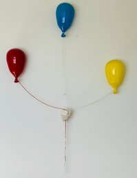 Vintage Ceramic Hand And Balloons Wall Art, Retro Ceramic Balloons