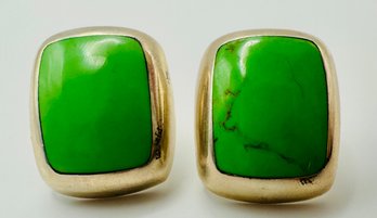 Green Turquoise Sterling Silver Earrings