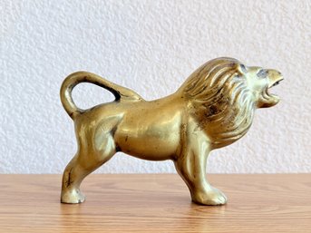Art Deco Brass Lion Figurine