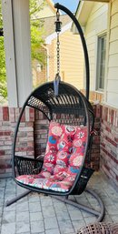 Wicker Hanging Egg Swing Chair With Red Cushions From Pier 1 Imports