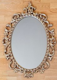Vintage Style Decorative Oval Mirror With Baroque Design