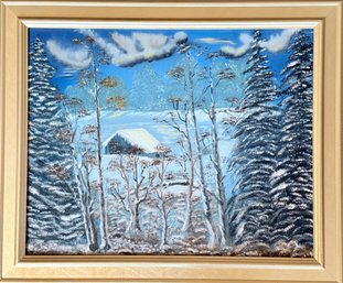Snowy Winter Oil Painting