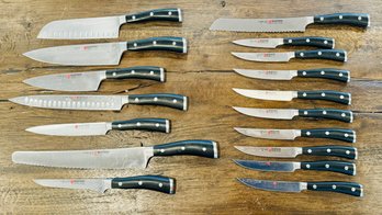 Lot Of 17 Wusthof Kitchen Knives