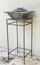Slate Stone Fountain On Stand *no Pump