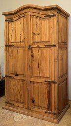 Rustic Pine Armoire With Double Doors