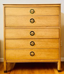 Mid Century Modern Don Bar Style 5 Drawer Chest With Capped Feet By Century Furniture