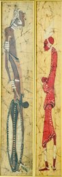 2 Framed Vintage African Wax Batik Wall Art