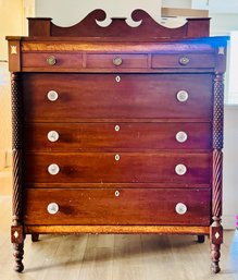 CHEST Of Drawers, Flame Mahogany, C1825 Classical, Federal, Empire