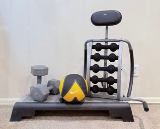 Workout Equipment- Multi Core Flex Machine, Step Up Board, Weights And Medicine Ball