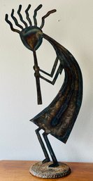Large Torch-cut Steel Kokopelli Figure Sculpture
