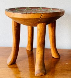 Frican Beaded Wooden Stool From Kenya