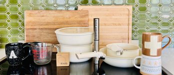 Kitchen Essentials Including Cutting Boards, Pots, Mugs And More