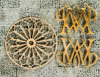 Trio Of Brass Trivets
