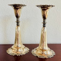 Victorian Sterling 950 Silver Weigted Candle Holders