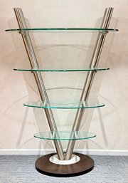 Contemporary V-shaped Etagere Shelving Unit