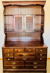 Ethan Allen Antiqued Pine Old Tavern Hutch