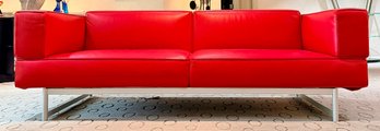 Vibrant Red Reef Sofa By Piero Lissoni For Cassina