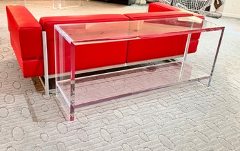 Modern Lucite Two Tier Console Table