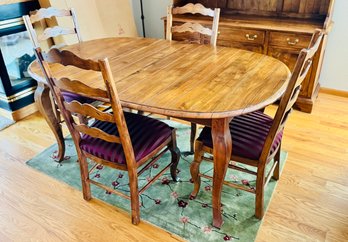 Ethan Allen Oval Table With 4 Chairs 2 Leaves And Pads