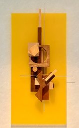 Geometric Wood Relief Sculpture By Colorado Artist Leo Franco
