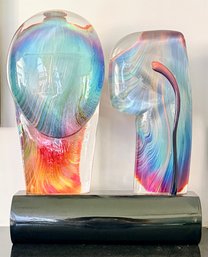 Murano Art Glass 'Lovers' Sculpture By Loredano Rosin