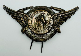 Vintage St. Christopher 'Be My Guide' Visor Clip Or Airman's Stick Pin