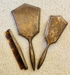 3 Piece Sterling Silver Vanity Set