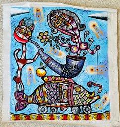 ' Fantasia De Un Gato ' Acrylic On Canvas By G. Socarras Hernandez - Cuba