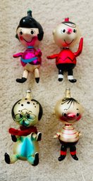 Vintage Peanuts Soffieria De Carlini Glass Ornaments