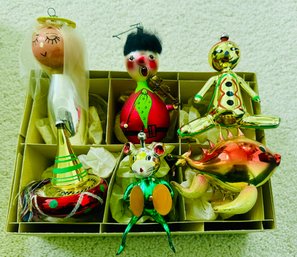 Vintage De Carlini Italian Blown Glass Christmas Ornaments
