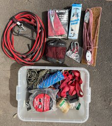 Emergency Preparedness - Jumper Cables, Rope, Tarp. Water Purifier