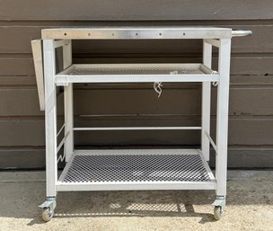 Outdoor Grill Cart And Table With Stainless Steel Top